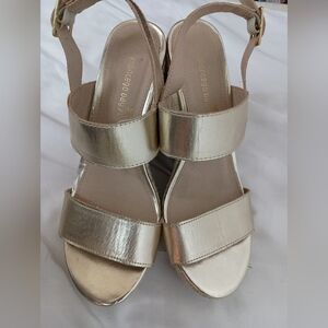 2/$30 MONTEGO BAY CLUB Gold Metallic Women's Sandals (#15)